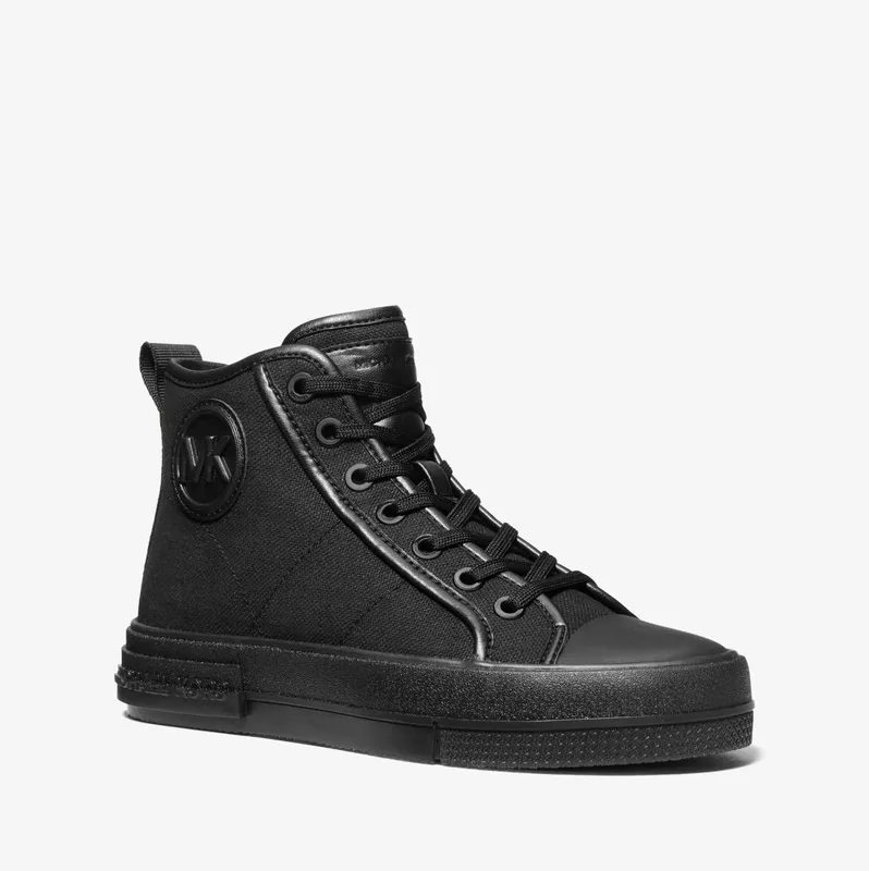 Michael Kors MK Evy Canvas High-Top Trainers – Black (43R4EYFS5D-0001)
