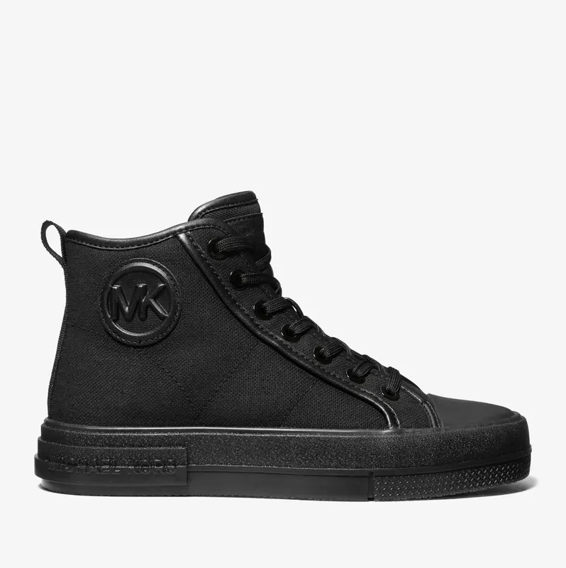 Michael Kors MK Evy Canvas High-Top Trainers – Black (43R4EYFS5D-0001)