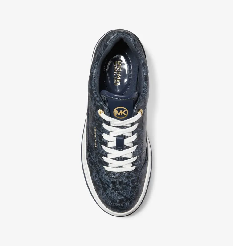 Michael Kors MK Hayes Empire Signature Logo Platform Trainers – Admiral (43R4HYFS1B-1587)