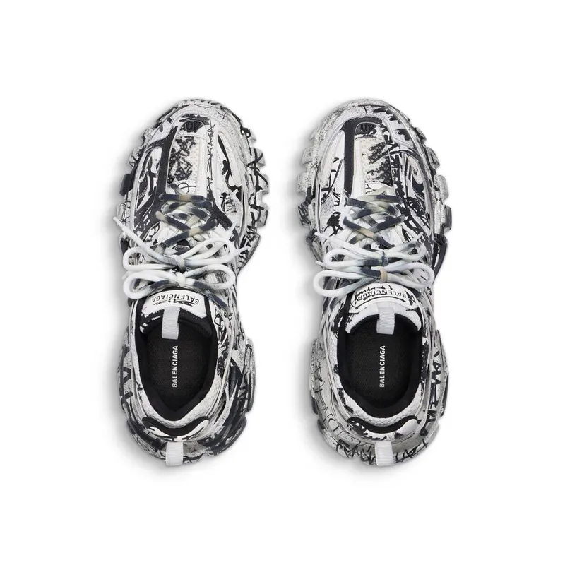 Balenciaga Track Graffiti Sneaker White / Black (542023W3RRA9010)