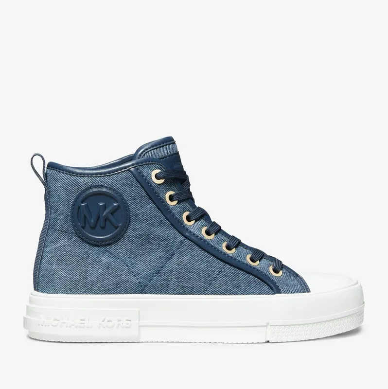 Michael Kors MK Evy Denim High-Top Trainers – Denim Multi (43R4EYFS6D-1015)