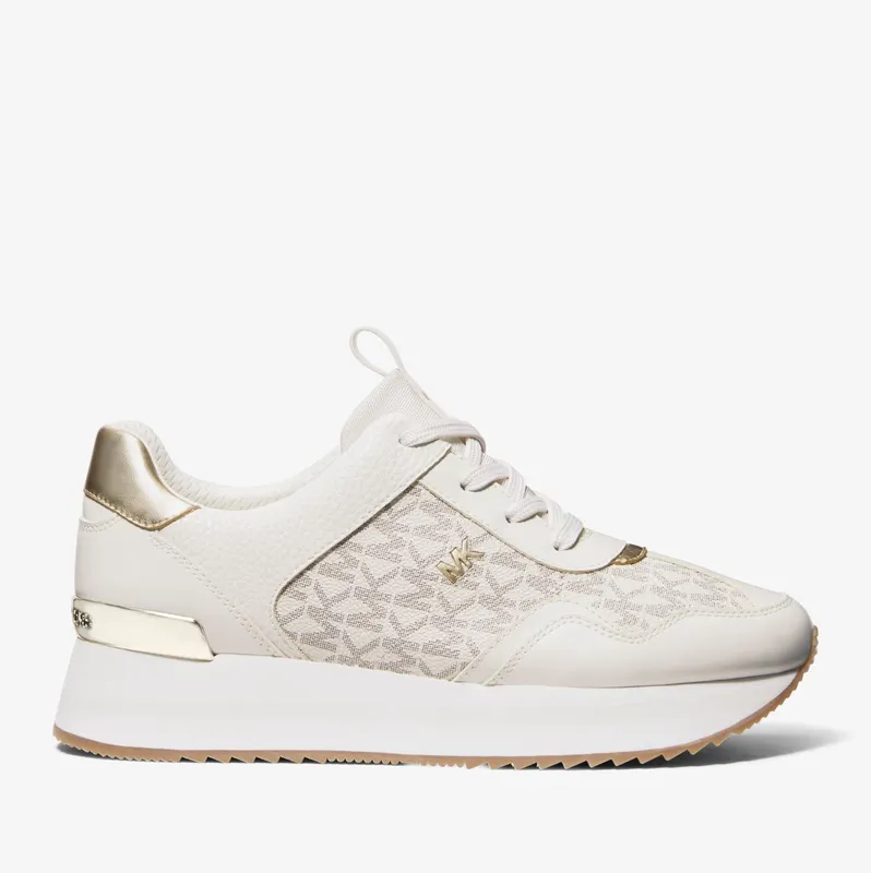 Michael Kors MK Raina Signature Logo Platform Trainer – Vanilla (43R4RNFSAB-0150)