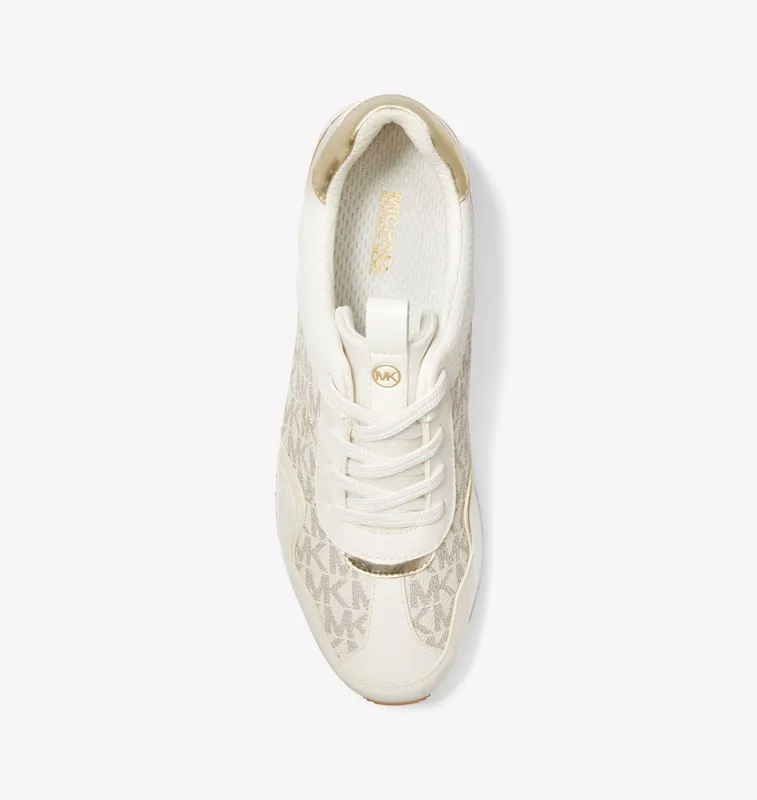Michael Kors MK Raina Signature Logo Platform Trainer – Vanilla (43R4RNFSAB-0150)