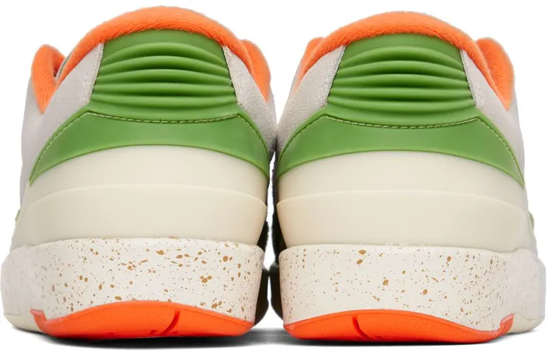 Nike Jordan Off-White Jordan 2 Retro Low Sneakers (Sail/Safety Orange – Chlorophyll)