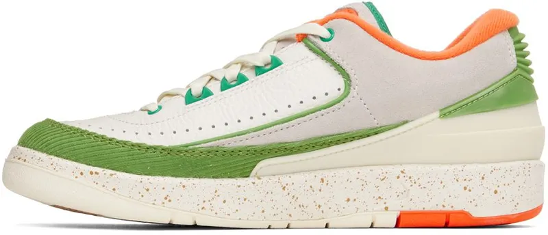 Nike Jordan Off-White Jordan 2 Retro Low Sneakers (Sail/Safety Orange – Chlorophyll)