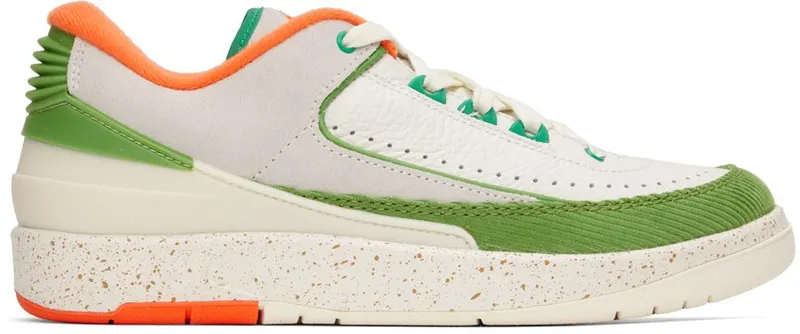 Nike Jordan Off-White Jordan 2 Retro Low Sneakers (Sail/Safety Orange – Chlorophyll)