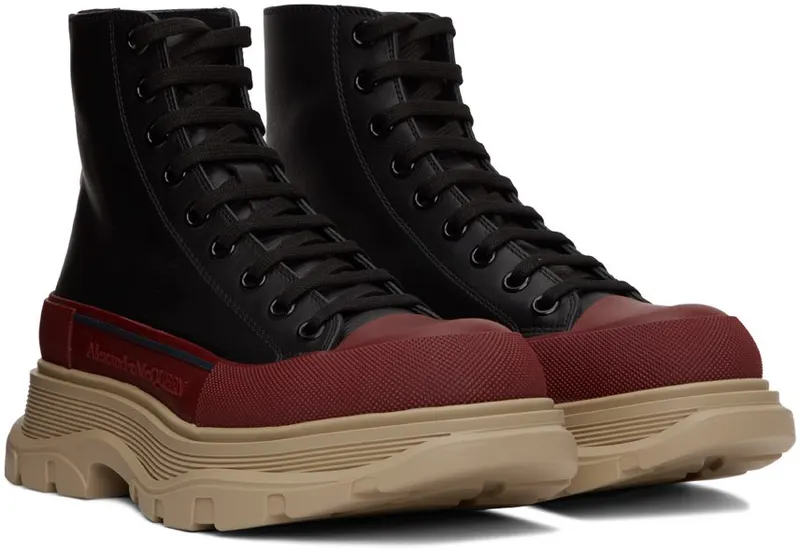 Alexander McQueen Black Tread Slick High Sneakers (705661WHZ6H)