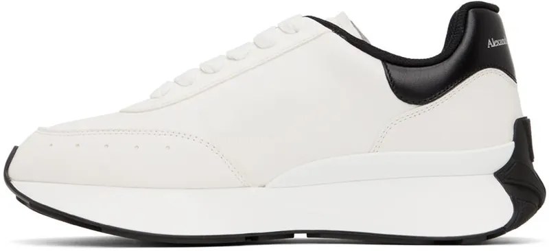 Alexander McQueen White & Black Sprint Runner Sneakers (691342WIC95)