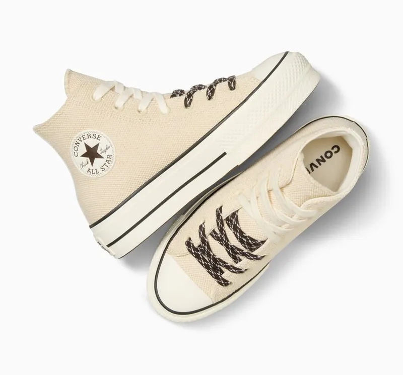 Converse Chuck Taylor All Lift Canvas & Leather Egret/zwart/fresh Brew (A09093C)