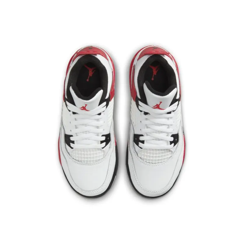 Jordan Brand Jordan 4 Retro’Red Cement’ (Preschool) White (BQ7669-161)