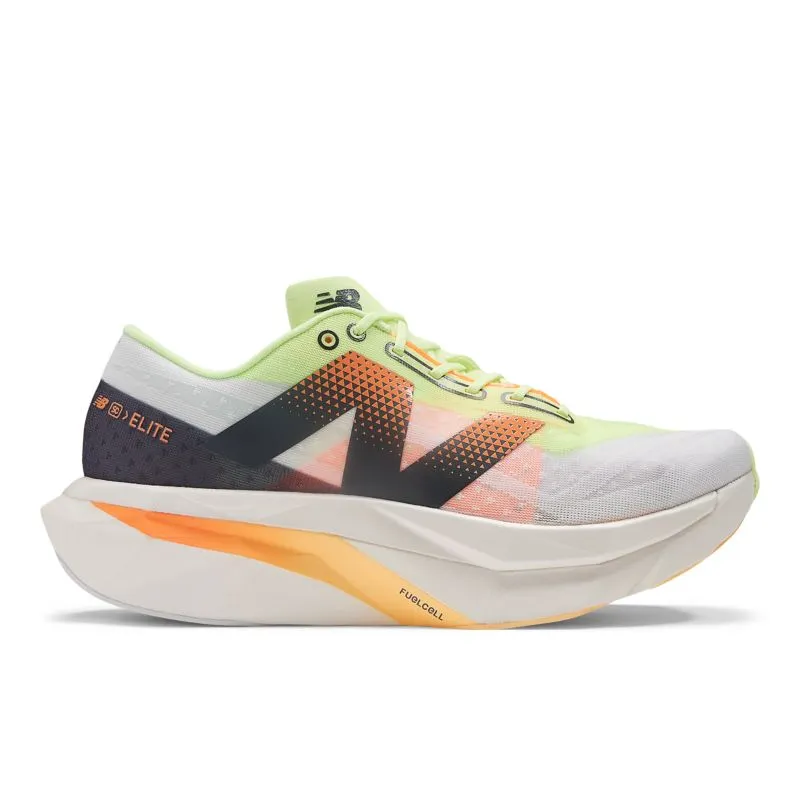 New Balance FuelCell SuperComp Elite v4 White / Bleached Lime Glo / Hot Mango (MRCELV4-44901)