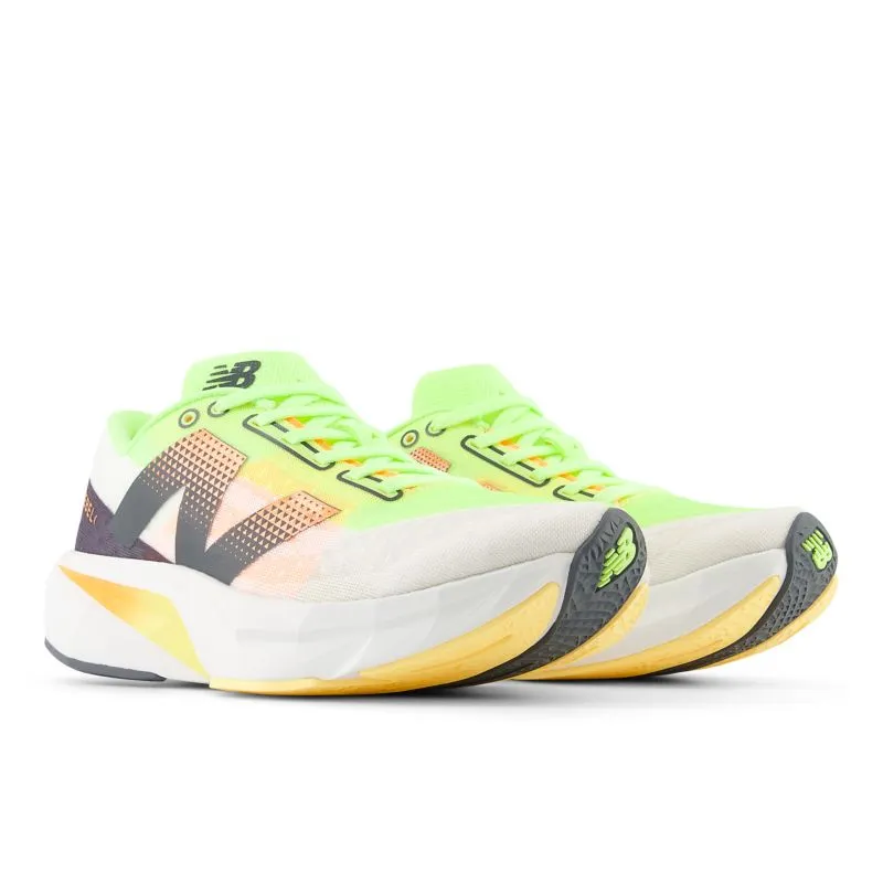 New Balance FuelCell Rebel v4 White / Bleached Lime Glo / Hot Mango (WFCXV4-41133)