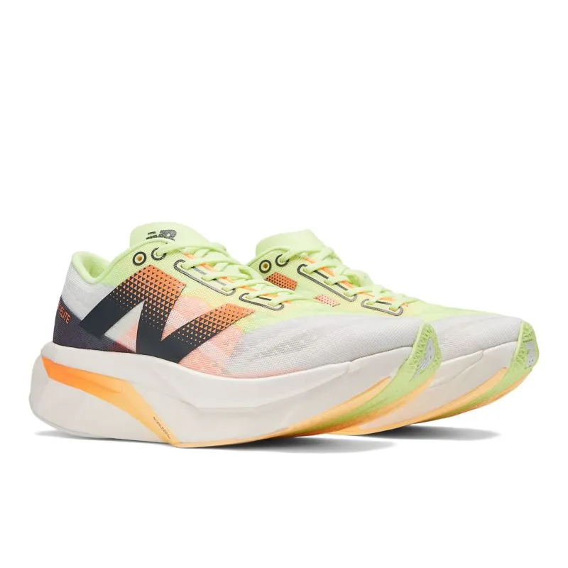 New Balance FuelCell SuperComp Elite v4 White / Bleached Lime Glo / Hot Mango (WRCELV4-44902)