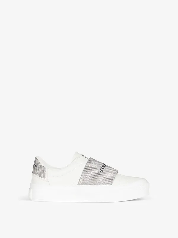 Givenchy City Sport sneakers in leather with strass strap (BE0029E1W2-132)