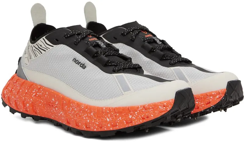 Norda Off-White & Orange 001 G+ Spike Sneakers (norda 001 G+® Spikes (Waterproof)