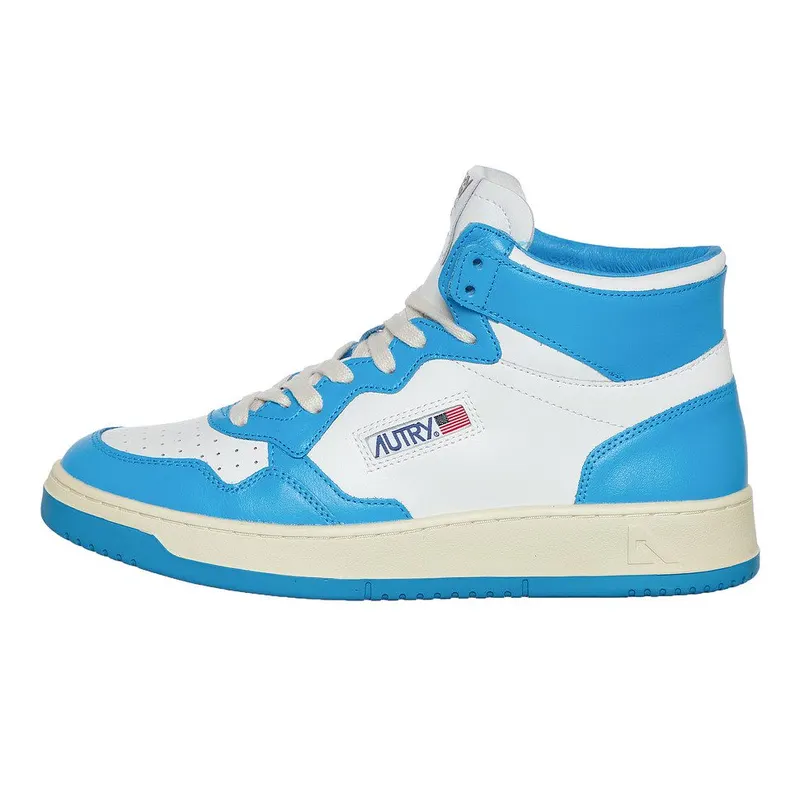 Autry Medalist Mid White / Cobalt (AUMMWB26)