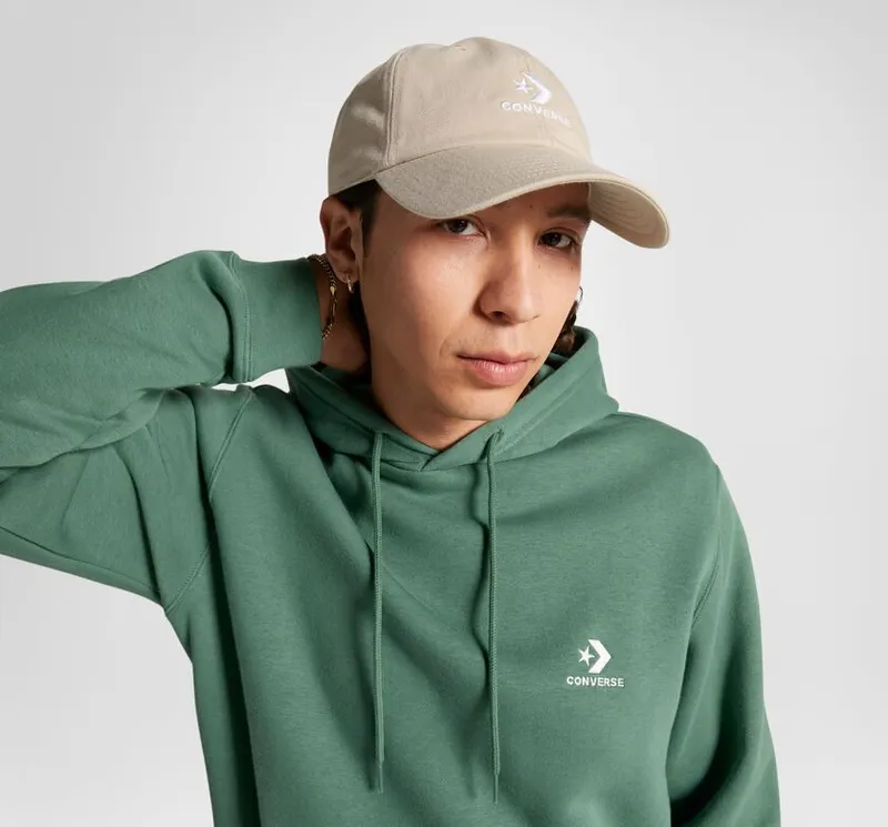 Converse Converse Go-To Embroidered Star Chevron Fleece Hoodie met standaardpasvorm Admiral Elm (10024509-A26)