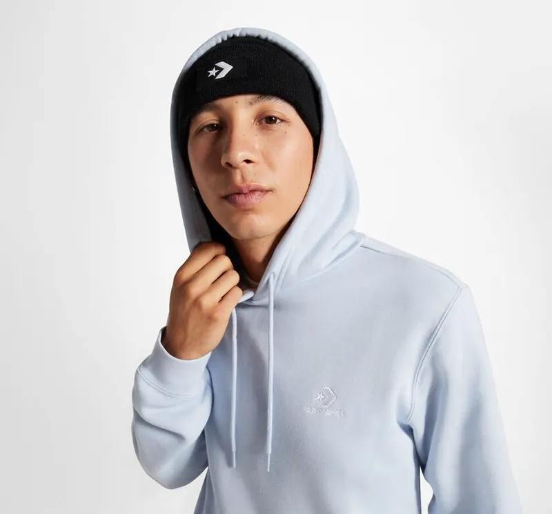 Converse Converse Go-To Embroidered Star Chevron Fleece Hoodie met standaardpasvorm Cloudy Daze (10024509-A27)