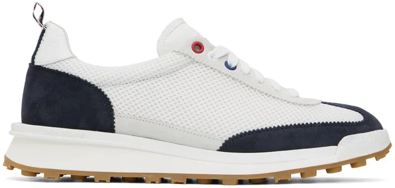 Thom Browne Navy Tech Runner Low Top Sneakers (MFD180B-03050)