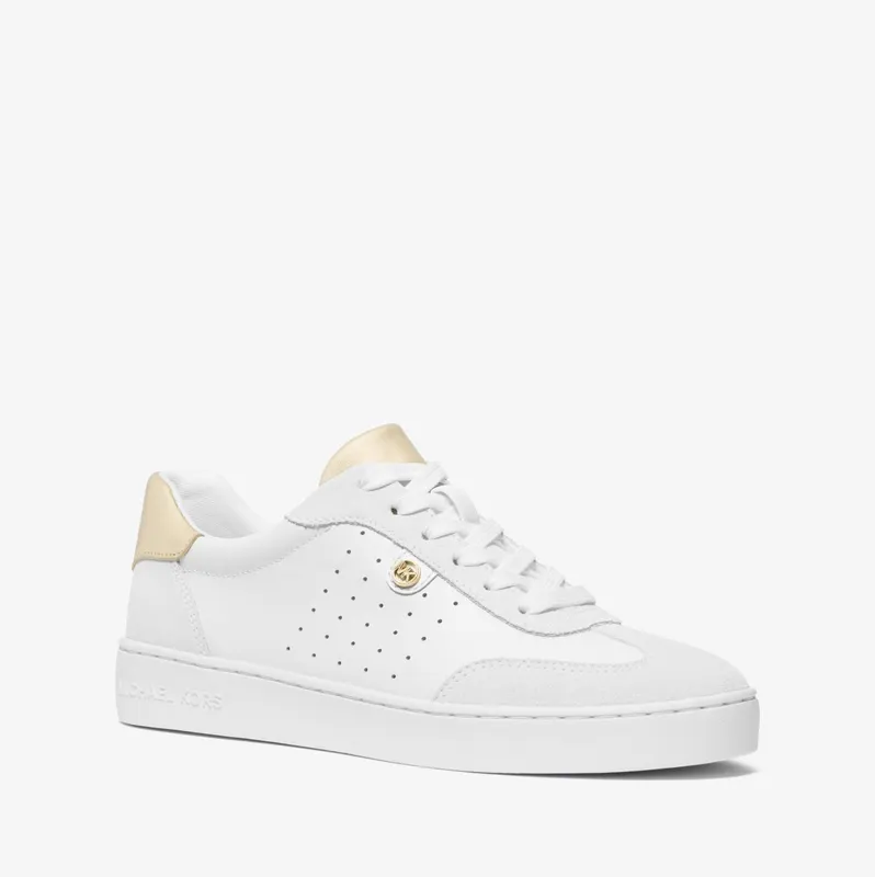 Michael Kors MK Scotty Leather Trainers – Pl Gld Multi (43S4SCFS1L-8236)