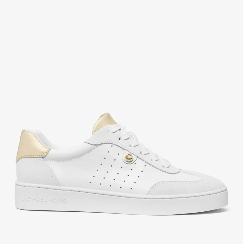 Michael Kors MK Scotty Leather Trainers – Pl Gld Multi (43S4SCFS1L-8236)