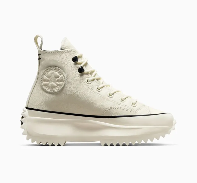 Converse Run Star Hike Platform Leather Egret/zwart/wit (A05389C)