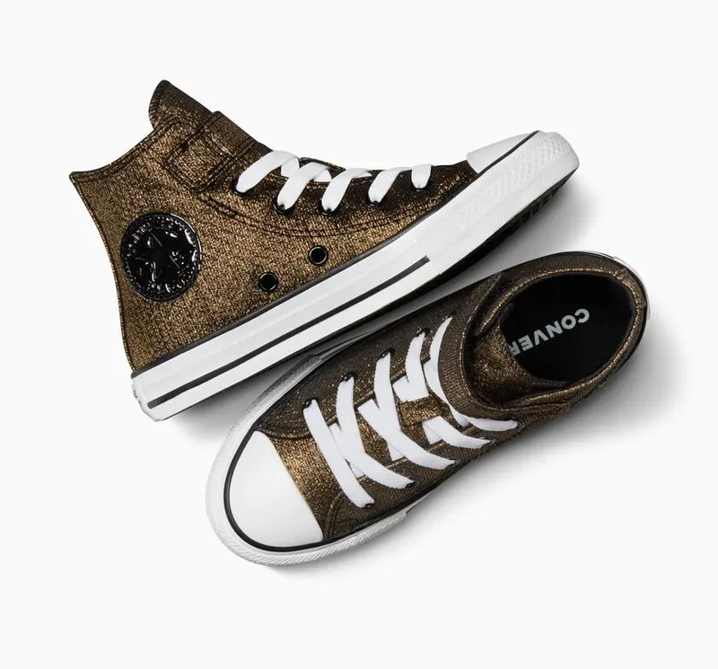 Converse Chuck Taylor All Star Easy On Sparkle Zwart/goud/wit (A05504C)