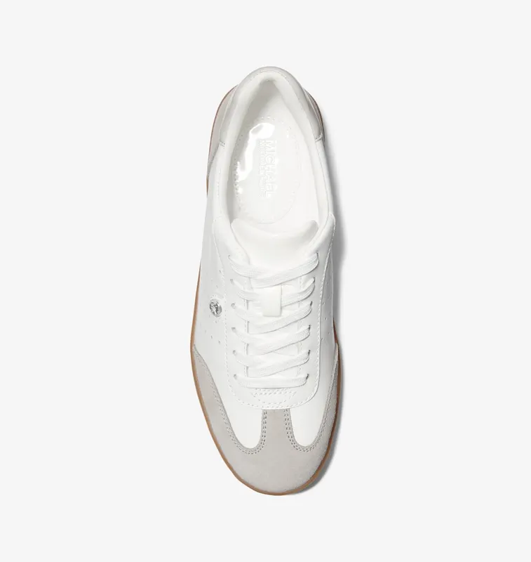 Michael Kors MK Scotty Leather Trainers – Aluminum Mlt (43S4SCFS3L-8702)
