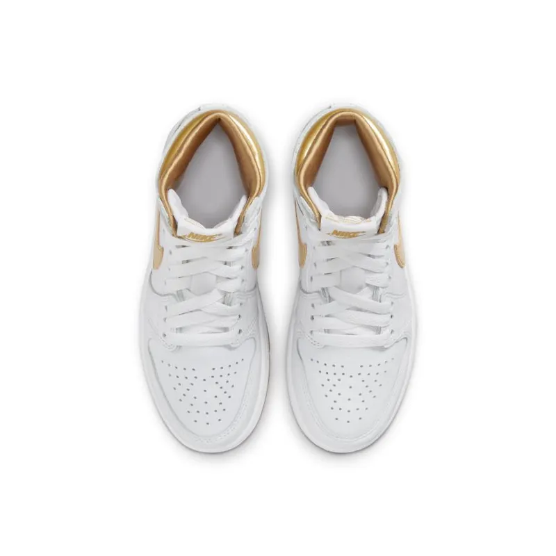 Jordan Brand Jordan 1 Retro High OG ‘Metallic Gold’ (Preschool) White (FD2597-107)