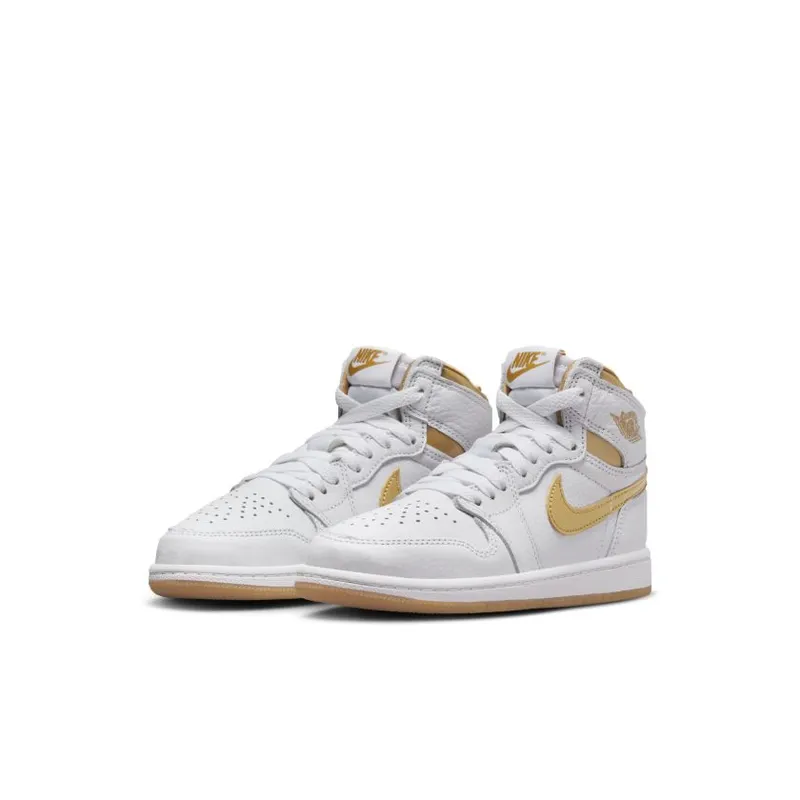 Jordan Brand Jordan 1 Retro High OG ‘Metallic Gold’ (Preschool) White (FD2597-107)