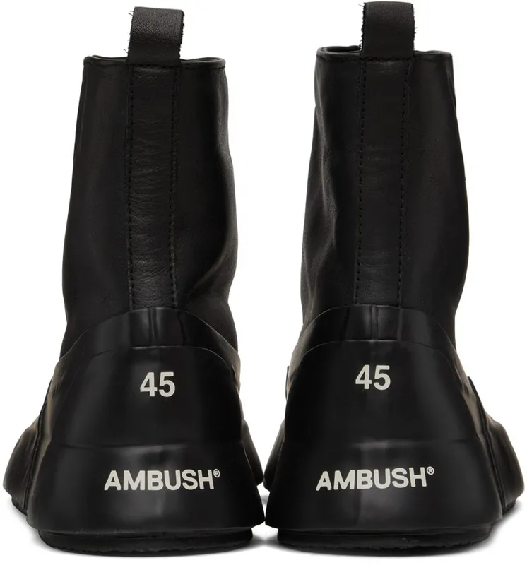 AMBUSH Black Leather Sneakers (BMIE002S22MAT001)