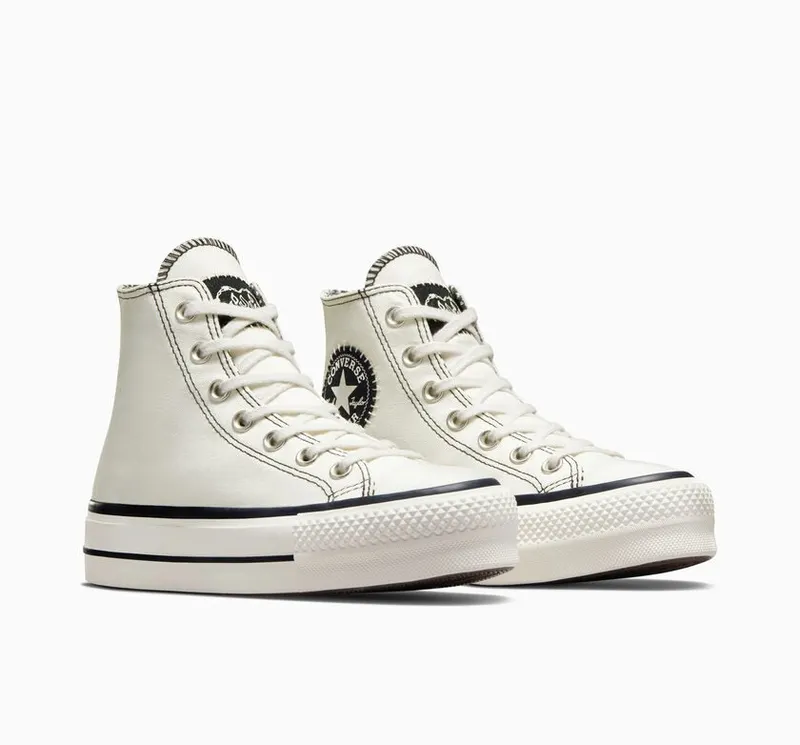 Converse Chuck Taylor All Star Lift Platform Egret/egret/zwart (A07113C)