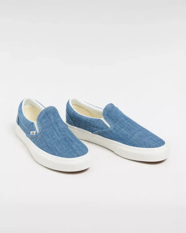VANS Classic Slip-on Summer Linen Blauw (VN0009Q7Y6Z)