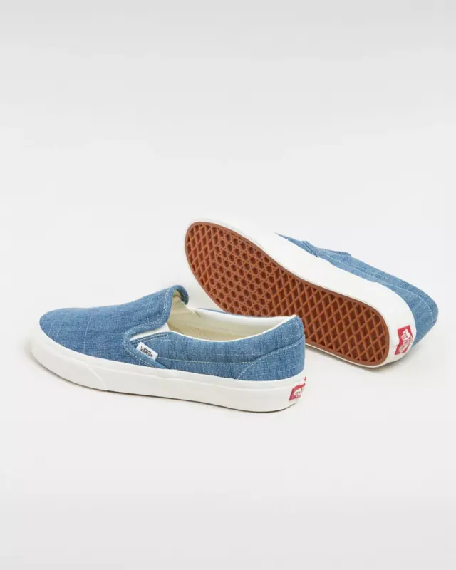 VANS Classic Slip-on Summer Linen Blauw (VN0009Q7Y6Z)