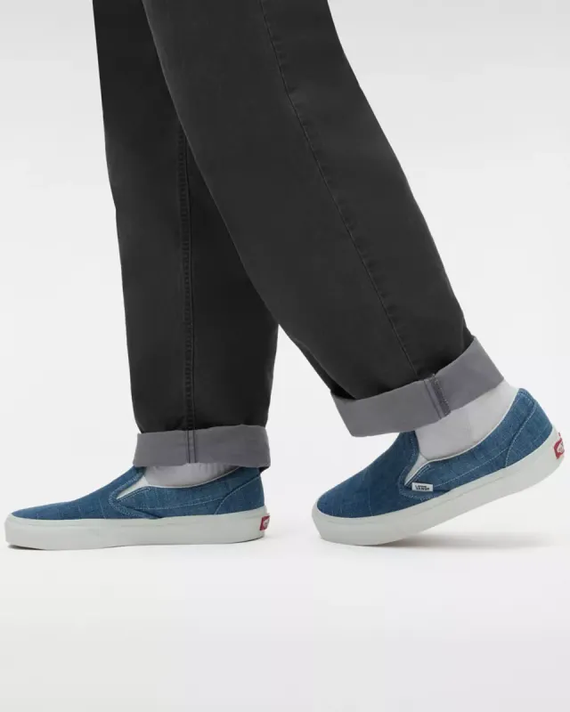 VANS Classic Slip-on Summer Linen Blauw (VN0009Q7Y6Z)