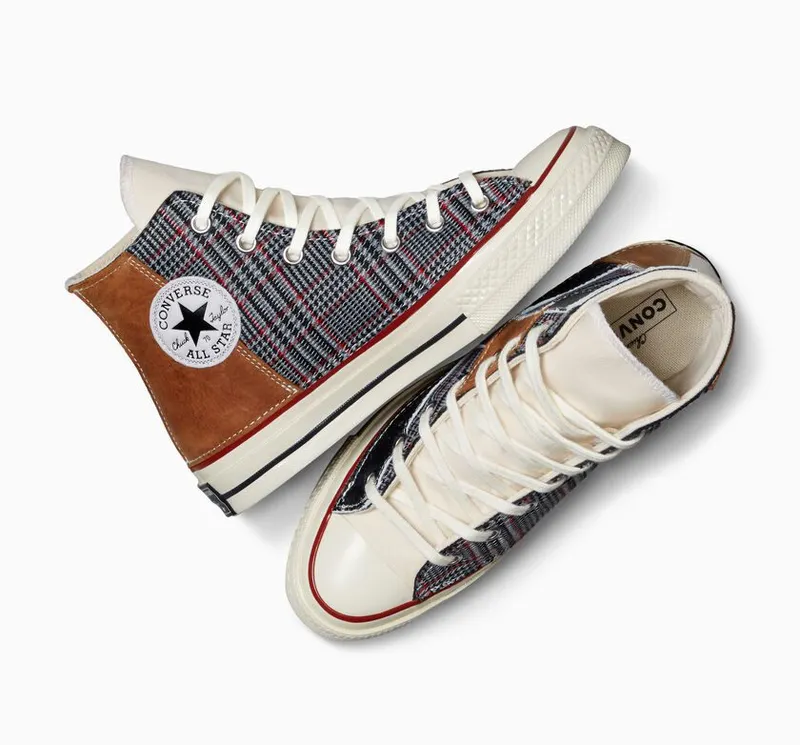 Converse Chuck 70 Leather & Canvas Patchwork Egret Leather Patchwork (A08779C)
