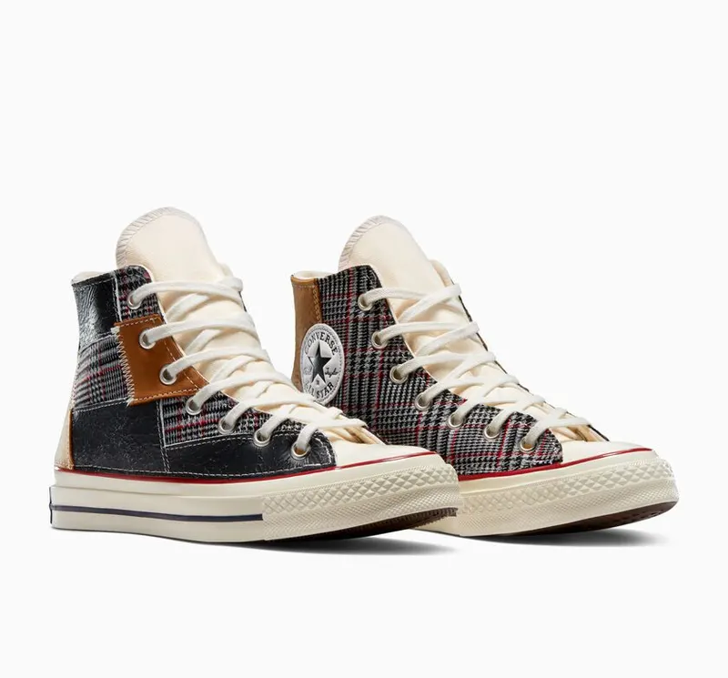 Converse Chuck 70 Leather & Canvas Patchwork Egret Leather Patchwork (A08779C)