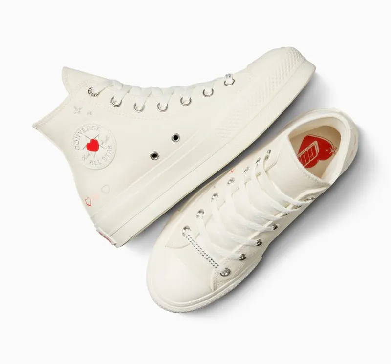 Converse Chuck Taylor All Star Lift Platform Y2K Heart Egret/peach Dream/egret (A09114C)
