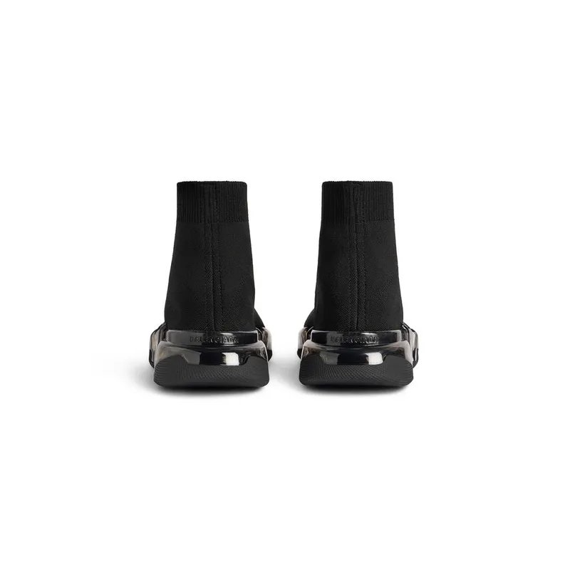 Balenciaga Speed 2.0 Full Clear Sole Recycled Knit Sneaker Black (617239W2DC41000)