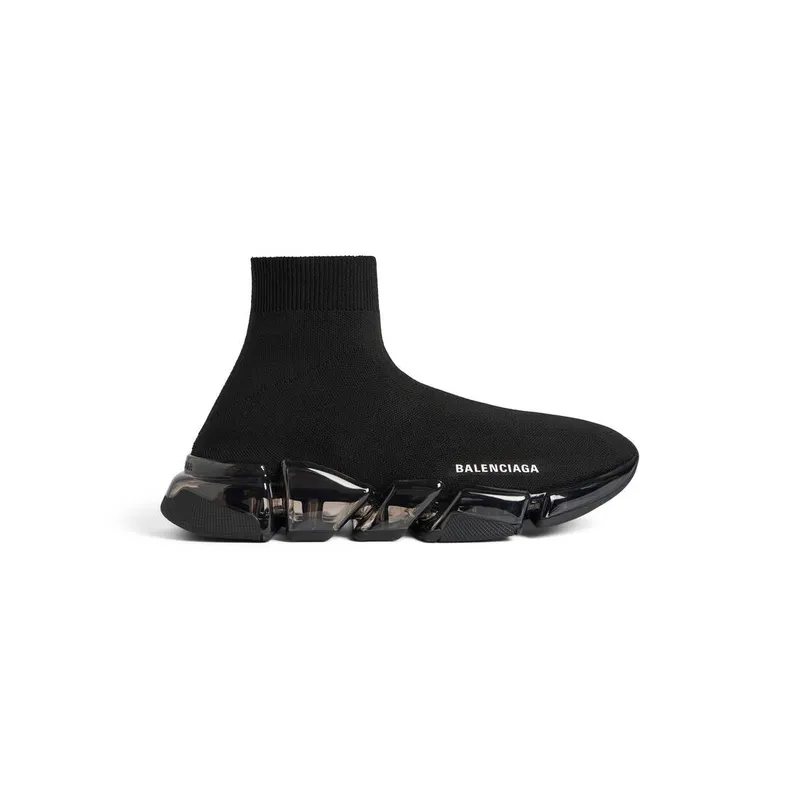 Balenciaga Speed 2.0 Full Clear Sole Recycled Knit Sneaker Black (617239W2DC41000)