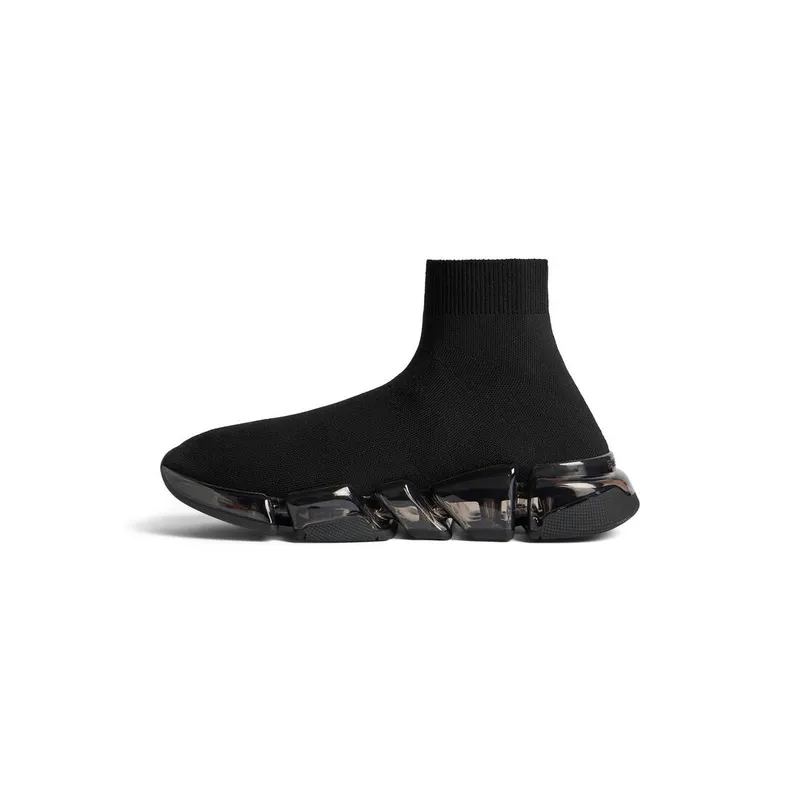 Balenciaga Speed 2.0 Full Clear Sole Recycled Knit Sneaker Black (617239W2DC41000)