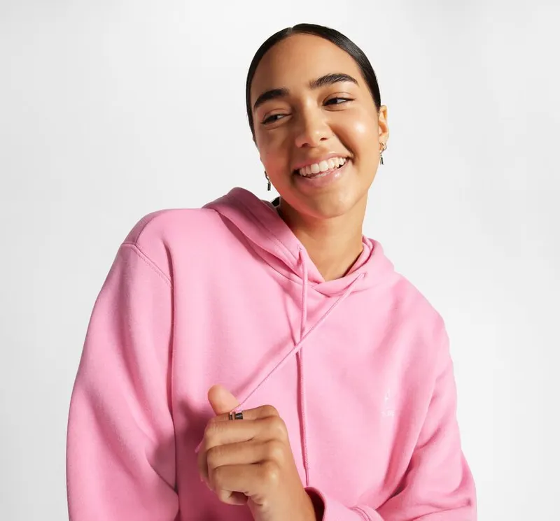 Converse Converse Go-To Embroidered Star Chevron Fleece Hoodie met standaardpasvorm Oops Pink (10024509-A28)