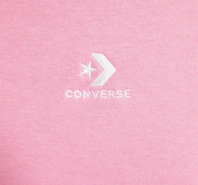 Converse Converse Go-To Embroidered Star Chevron Fleece Hoodie met standaardpasvorm Oops Pink (10024509-A28)