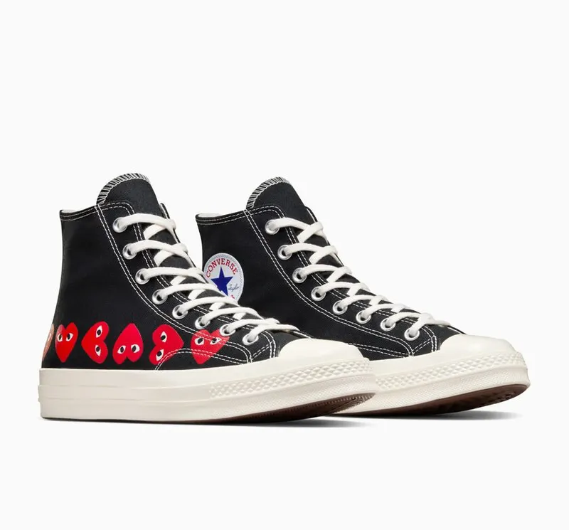 Converse Converse x Comme des Garçons PLAY Chuck 70 Multi Heart Zwart/high Risk Red/egret (A08147C)