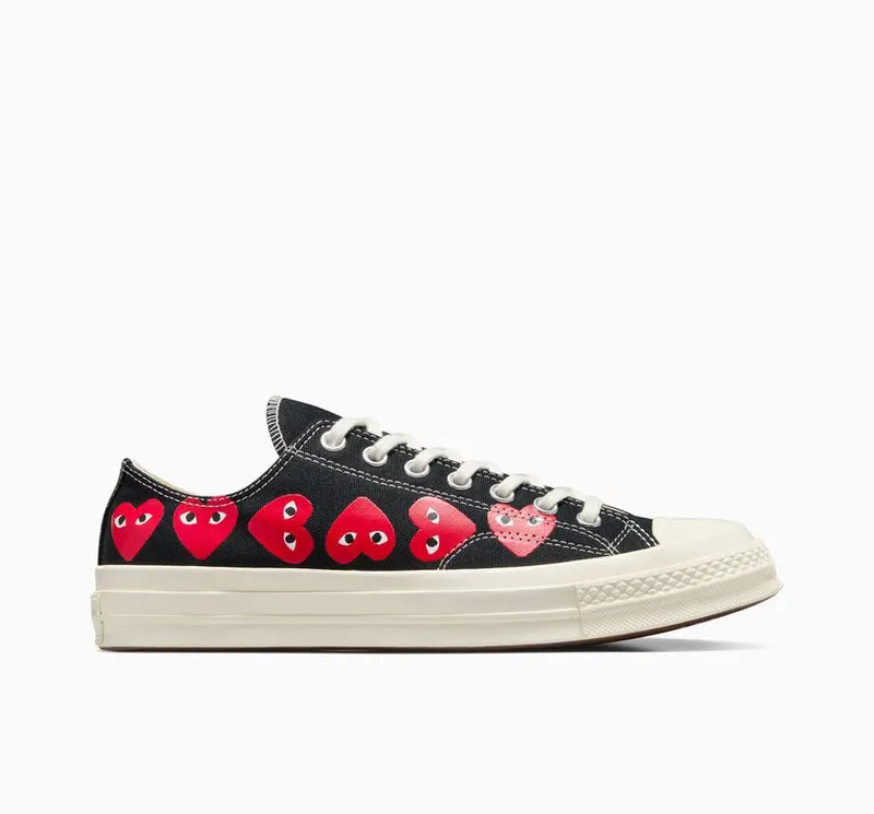 Converse Converse x Comme des Garçons PLAY Chuck 70 Multi Heart Zwart/high Risk Red/egret (A08149C)
