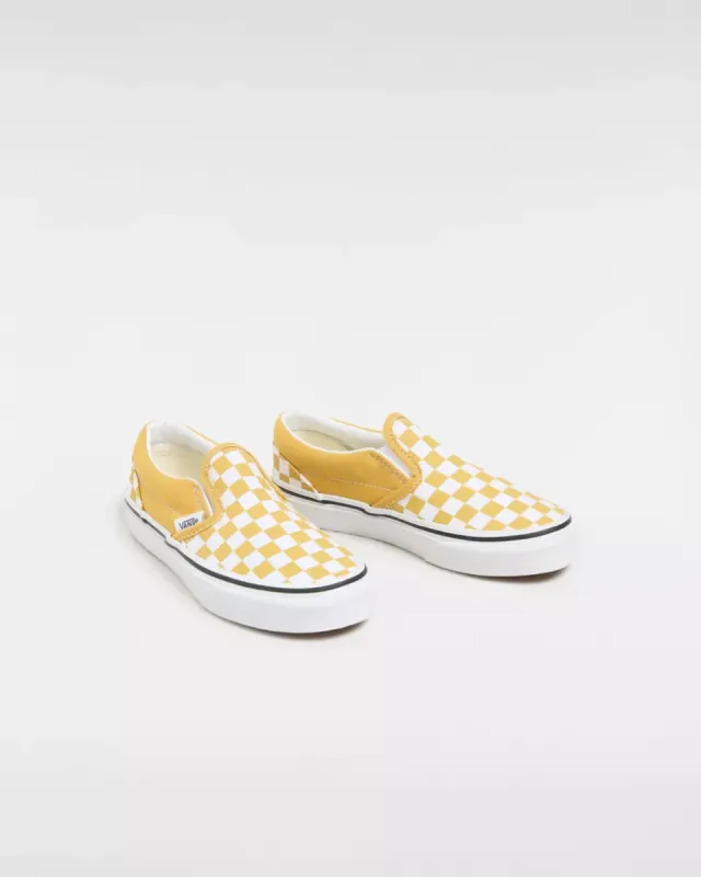 VANS Classic Slip-on Checkerboard Kinderschoenen Geel (VN0005WWLSV)