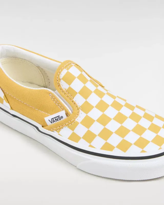 VANS Classic Slip-on Checkerboard Kinderschoenen Geel (VN0005WWLSV)