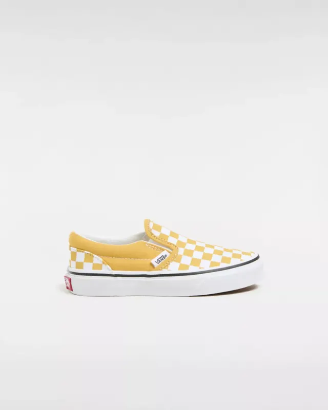 VANS Classic Slip-on Checkerboard Kinderschoenen Geel (VN0005WWLSV)