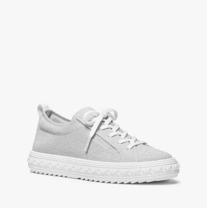 Michael Kors MK Grove Metallic Knit Trainers – Silver (43S4GVFS2D-0040)