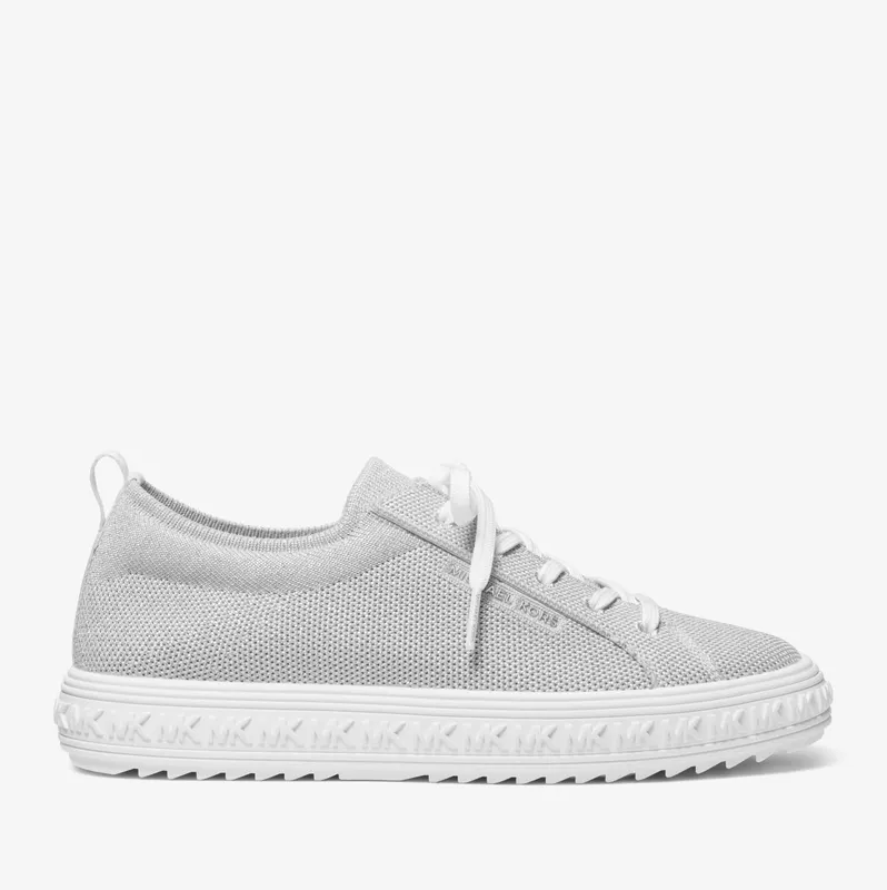 Michael Kors MK Grove Metallic Knit Trainers – Silver (43S4GVFS2D-0040)